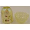 Image 2 : Fenton Glass Dragonfly Fairy Light Vaseline HandPainted