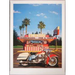 James Gucwa BILL & WANDA'S Retro Harley Motorcycle Art