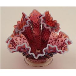 Fenton Plum Opalescent Hobnail Epergne Rare
