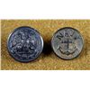 Image 1 : 2 Civil War Orig Black Rubber Naval Navy Buttons HBW