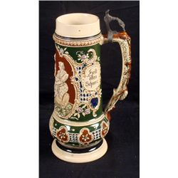 LARGE TWO LITER GERMAN STEIN HUNTER WITH WOMEN