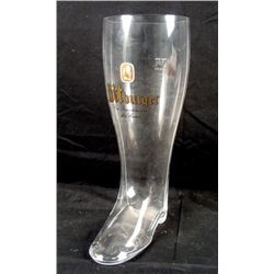 OLD GERMAN GLASS BEER BOOT BITBURGER BIER