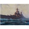 Image 2 : FRAMED VINTAGE WWII NAVAL WARSHIP ART PIECE 1945