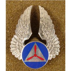 WWII PERIOD CIVILIAN AIR PATROL SILVER VISOR INSIGNIA