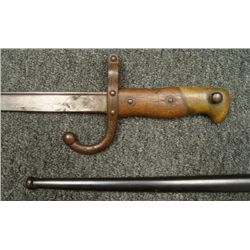 FRENCH M1874 EPEE SWORD BAYONET AND SCABBARD 1877 ORIG
