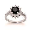 Image 1 : Genuine 2.46 ctw Black & Diamond Ring 14kt Gold-White