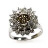 Image 2 : Natural 4.0 ctw Chocolate & Diamond Cluster Ring 14kt White Gold