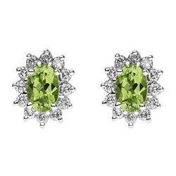 Genuine 2.28 ctwPeridot Earring 14kt Yellow or White Gold 2.1g