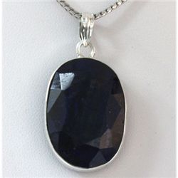 18.16g Sapphire oval Pendant in silver 0.925