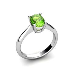 Genuine 2.50 ctw Peridot Ring 18kt White or Yellow Gold