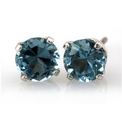 Genuine 5.0 ctw Topaz Stud Earring 14kt Yellow or White Gold 1.1g