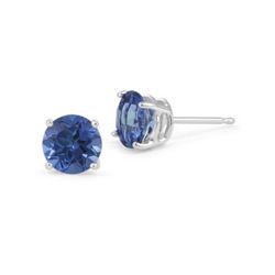 Genuine 3.0 ctw Sapphire Stud Earrings 14kt Gold-White