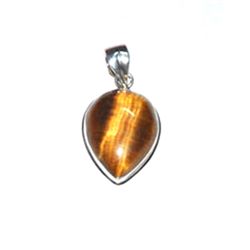 Silver Tiger Eye Pear Shape Pendant 28.00ctw