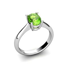 Genuine 2.0 ctw Peridot Ring 14kt White or Yellow Gold