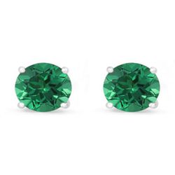 Genuine 5.0 ctw Emerald Stud Earring 14kt Yellow or White Gold 1.10g