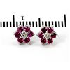 Image 1 : Genuine 1.0 ctw Ruby Flower Earring 14kt Yellow or White Gold 1.76g