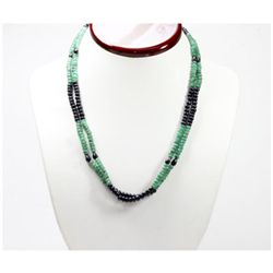 Natural 176.38 ctw Emerald & Ruby Bead Necklace