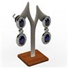 Image 1 : Sapphire 4.12 ctw Diamond Dangling Earring 18k W/Y Gold