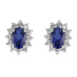 Genuine 2.38 ctwSapphire Earring 14kt Yellow or White Gold 2.1g