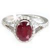 Image 1 : Genuine 3.50 ctw Ruby & Diamond Ring 18kt Gold-White