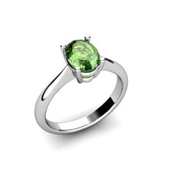 Genuine 0.50 ctw Green Tourmaline Ring 14kt White or Yellow Gold