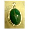 Image 1 : Emerald Gemstone Oval in Silver Pendant