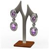 Image 1 : Amethyst 3.40 ctw Diamond Dangling Earring 18k W/Y Gold