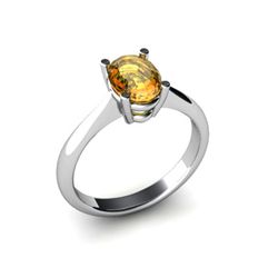 Genuine 0.45 ctw Citrine Ring 14kt White or Yellow Gold