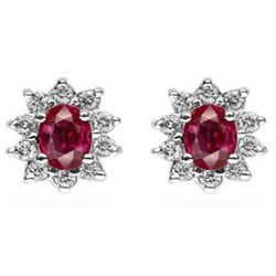 Genuine 1.50 ctw Ruby Earring 14kt Yellow or White Gold 1.9g