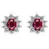 Image 1 : Genuine 1.50 ctw Ruby Earring 14kt Yellow or White Gold 1.9g