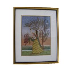 Gemstone painting Ragini Tre e - Approx. Wgt. 2.5 kgs. Made of Real Gemstone