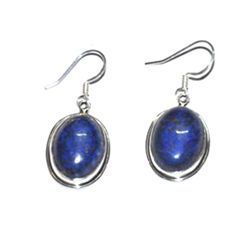 Silver Lapis Oval Earring 23.40ctw