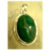 Image 1 : Emerald Gemstone Oval in Silver Pendant