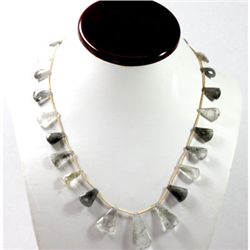 128.05 ctw Natural Smoke Quartz Bead Necklace with brass clasp