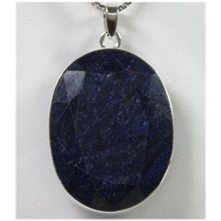 193.98 ctw Sapphire 0.925 Sterling Silver Pendant