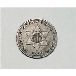 1852 3 CENT SILVER VF-XF