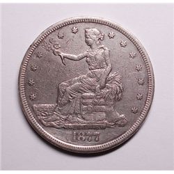 1877-S TRADE DOLLAR XF+ MINOR SURFACE MARKS