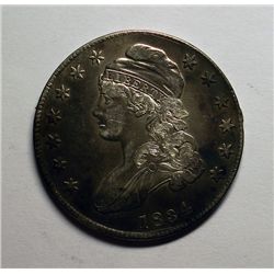 1834 BUST HALF DOLLAR XF-AU CLEANED
