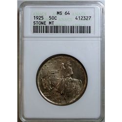 1925 STONE MOUNTAIN HALF DOLLAR ANACS MS-64