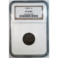 1908S Indian Penny  NGC20BN