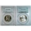 Image 1 : 1954D PCGS64 and 1955 PCGSPR68  Franklin half $
