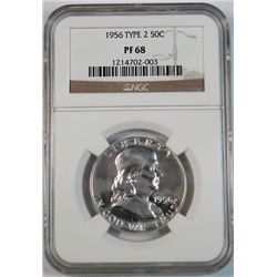 1956 T2 Franklin half $PCGSPR68