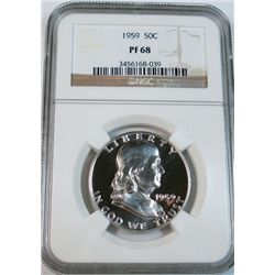 1959  Franklin half $ PCGSPR68