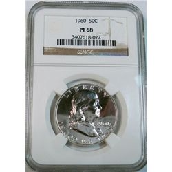 1960  Franklin half $ PCGSPR68