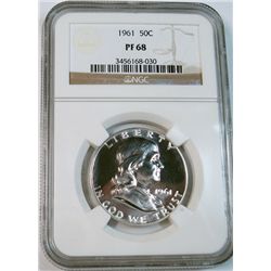 1961  Franklin half $ PCGSPR68
