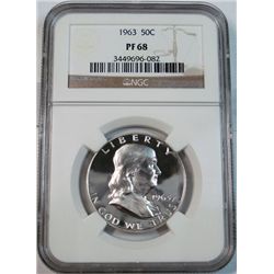 1963  Franklin half $ PCGSPR68