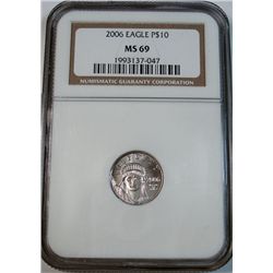 2006 1/10th oz. platinum eagles  NGC69