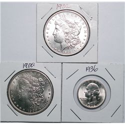 1900 and 1902 Morgan $  MS63