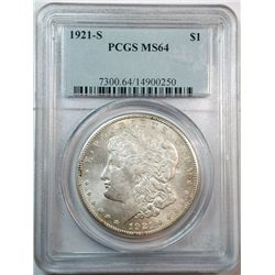 1921S  Morgan $   PCGS64