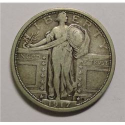 1917 T1 Standing Liberty quarter  VF